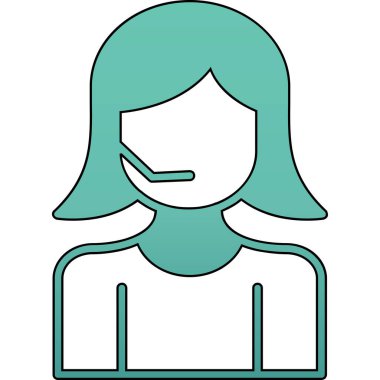 Mikrofon simgesi ile konuşan kadın, taslak biçimi