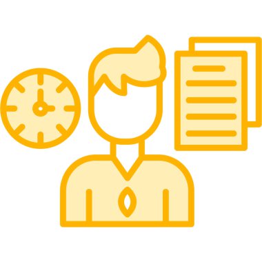 zaman yönetimi çizgi vektör simgesi