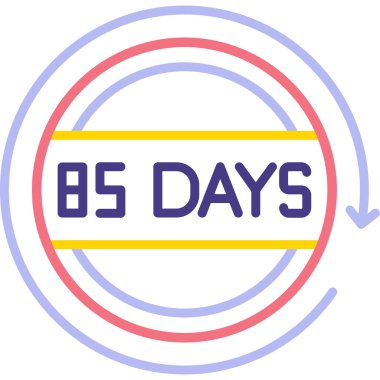 Kullanım için 65 günlük simge tasarımı. 65 gün.