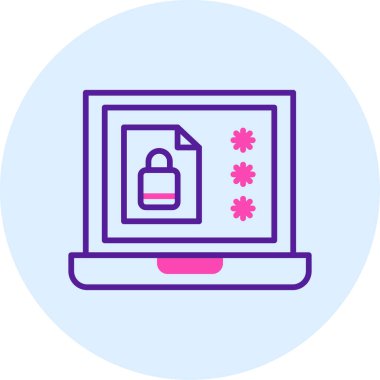 bilgisayar kilidi ikon vektör illüstrasyonu