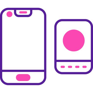 Cep telefonu simgesi, vektör illüstrasyonu