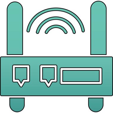 Wi-Fi sinyal simgesi. Web tasarımı için sinyal vektör sembolünün özet çizimi