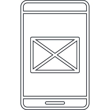 akıllı telefon posta iletisi izole vektör illüstrasyon grafik tasarımı