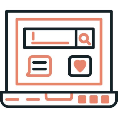 İnternet tarayıcı düz vektör simgesi