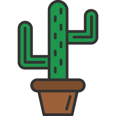 Kaktüs Simgesi, vektör illüstrasyonu