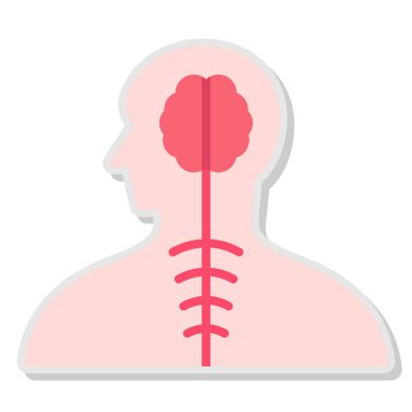 Kırmızı kurdeleli insan beyninin vektör çizimi