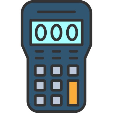 Hesap makinesi matematik simgesi. Beyaz üzerinde izole edilmiş web tasarımı için hesap makinesi vektör simgelerinin özet çizimi