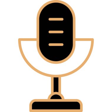 mikrofon simgesi, vektör illüstrasyonu