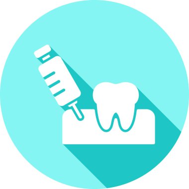 Diş bakımı yassı ikon vektör illüstrasyonu, 10 PS.