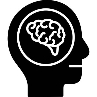 beyin ikonu vektör illüstrasyonu