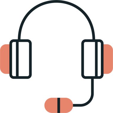 Kulaklık. Web simgesi basit illüstrasyon