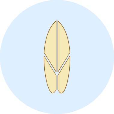 Sörf tahtası simgesinin vektör çizimi