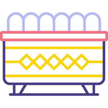 Bir şömine simgesinin vektör illüstrasyonu