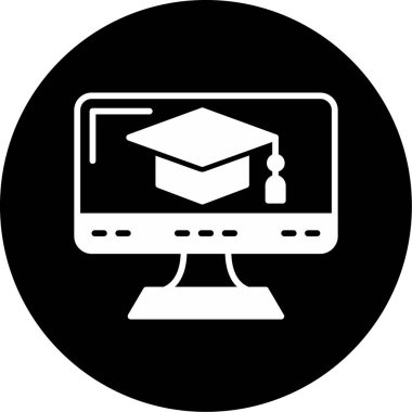 Eğitim ve teknoloji ikonunun vektör illüstrasyonu