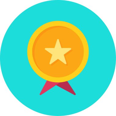 yıldız ödül vektörü düz renk simgesi