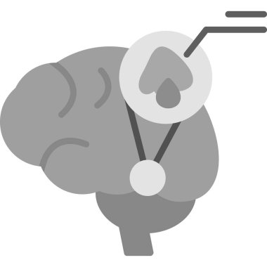 DNA ikonlu beyin, çizgi vektör simgesi