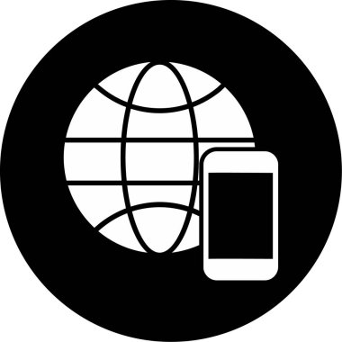 Cep telefonu. Web simgesi basit illüstrasyon