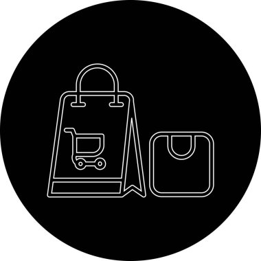 Alışveriş çantası simgesini, basit tarzı