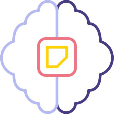 Beyin. Web simgesi basit illüstrasyon