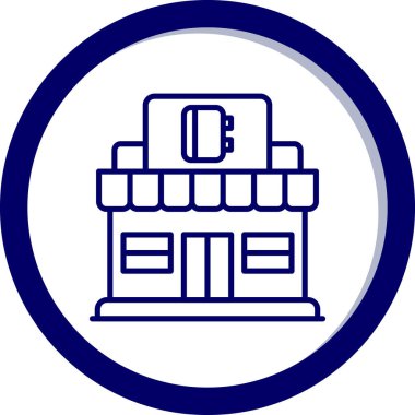 Bina. Web simgesi basit illüstrasyon