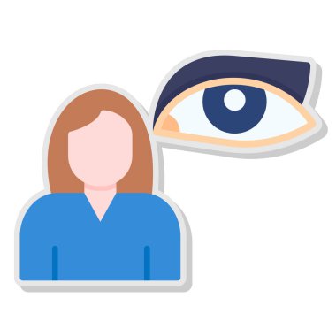 Gözlüklü kadın. gözlüklü izometrik vektör çizimi