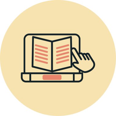 kitap vektörü renk çizgisi simgesi