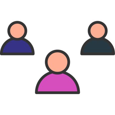 Konuşma balonu vektör çizimi olan bir grup insan