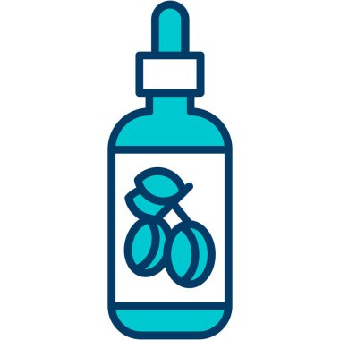 Haplı mavi bir şişenin vektör çizimi