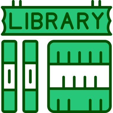 Kütüphane. Web simgesi basit illüstrasyon