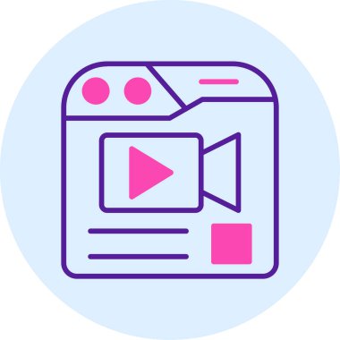 video. Web simgesi basit illüstrasyon