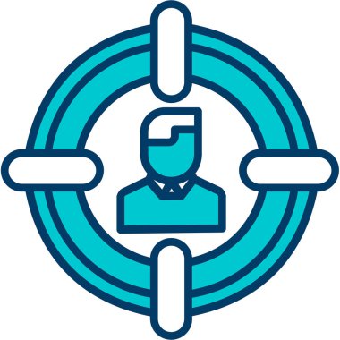 Dairesel ok vektör çizimine sahip iş adamı avatarı