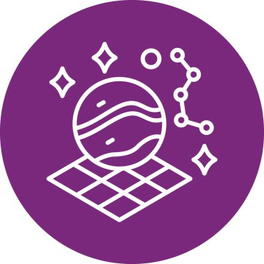 Mor ve beyaz daire çizgisi simgesinin çizimi