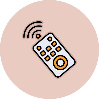 Uzaktan denetim simgesi renk ana hatları vektörü