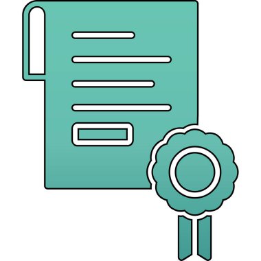 Sertifika. Web simgesi basit illüstrasyon