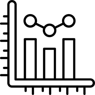grafik grafik vektör çizgisi simgesi, grafik vektör illüstrasyonu