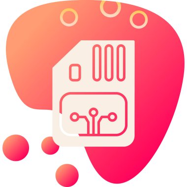 Basit çip simgesi, vektör illüstrasyonu