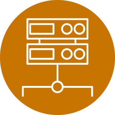 Monitörlü modern binanın vektör simgesi