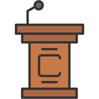 Konuşmacı. Web simgesi basit illüstrasyon