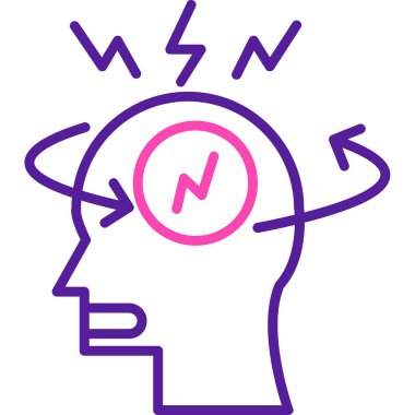 ok simgesi çizimi olan baş