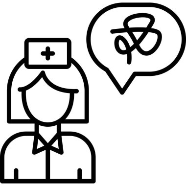 Hemşire hasta ikonu, taslak biçimi