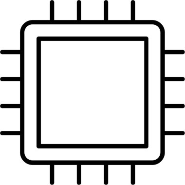 İşlemci simgesi. Beyaz arkaplanda izole edilmiş web tasarımı için ana işlemci vektör simgesi
