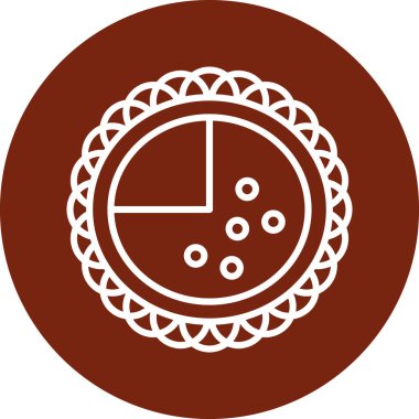 Siyah arkaplanı olan bir dairenin kırmızı yuvarlak simgesinin vektör çizimi