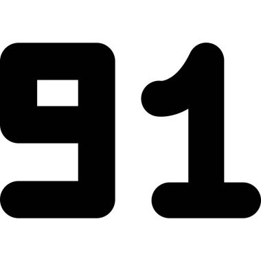 9 numara siyah çizgi biçim simgesi tasarımı