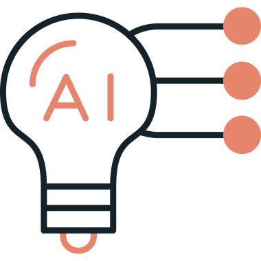 Yapay zeka ikonu. düzenlenebilir vektör çizgisi