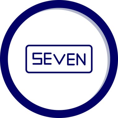 Yedi düğmeli mavi düğmenin vektör çizimi