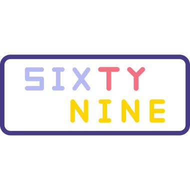 6 numaralı karikatür stili çıkartma