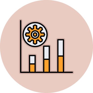 iş grafiği düz simgesi