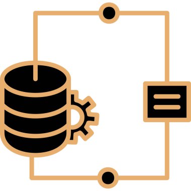 veri merkezi sunucusu ve vites vektör çizimi tasarımı
