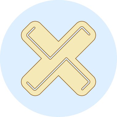 x harfi mavi renkte ve beyaz arkaplanda çapraz çapraz.