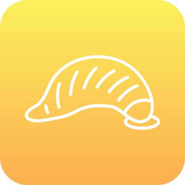 Bir salyangozun sarı ve beyaz simgesi